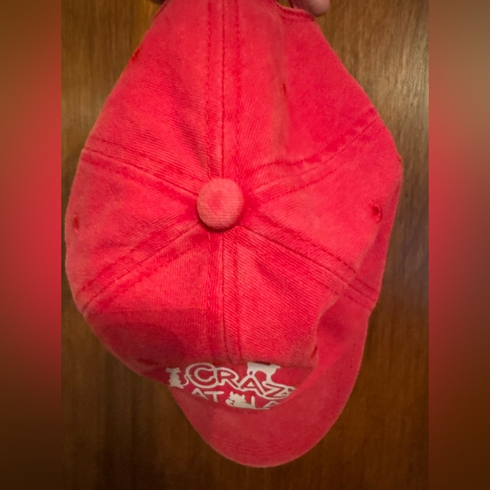New Without Tags, Crazy Cat Lady Hat, Color Is Watermelon With White Lettering - Picture 6 of 6